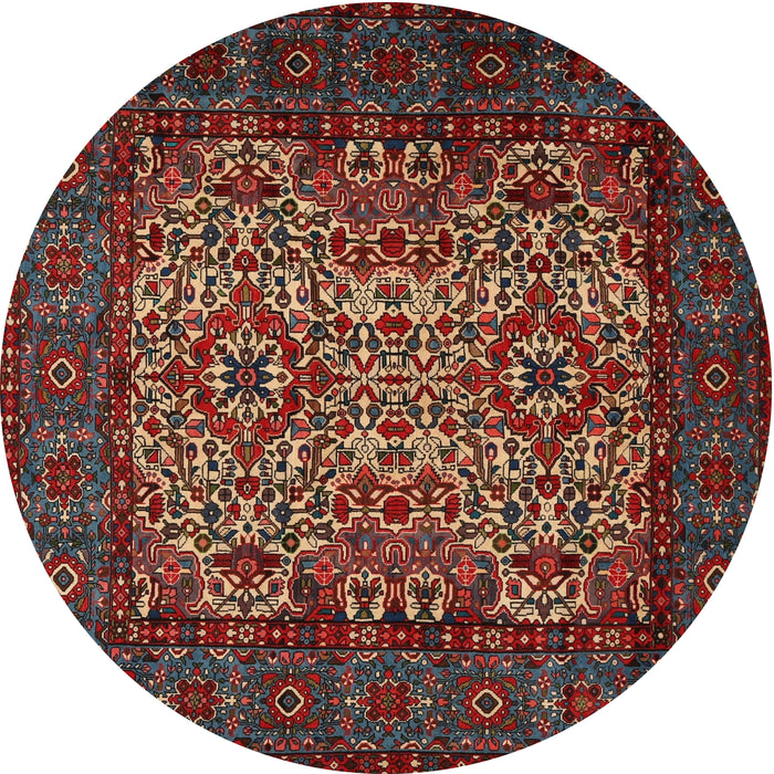 Round Traditional Brown Persian Rug, tr2219