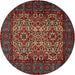 Round Traditional Brown Persian Rug, tr2219