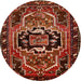 Square Machine Washable Traditional Crimson Red Rug, wshtr221