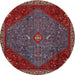 Round Traditional Red Persian Rug, tr2220