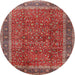 Round Traditional Light Copper Gold Persian Rug, tr2222