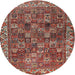 Square Machine Washable Traditional Tomato Red Rug, wshtr2224