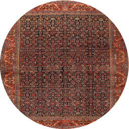Square Machine Washable Traditional Saffron Red Rug, wshtr2225