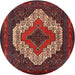 Round Traditional Brown Persian Rug, tr2229