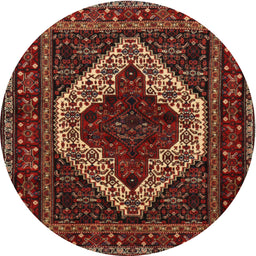 Square Machine Washable Traditional Sienna Brown Rug, wshtr2230