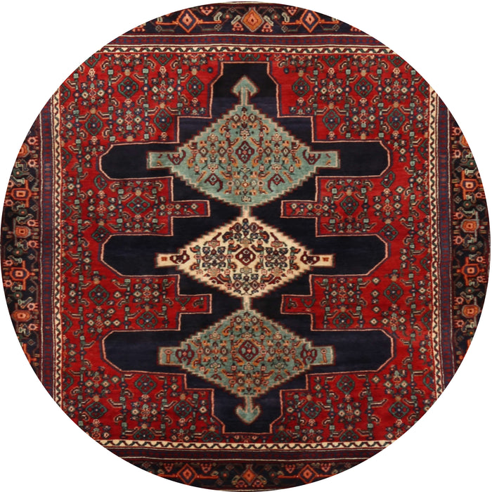 Square Machine Washable Traditional Chestnut Brown Rug, wshtr2232