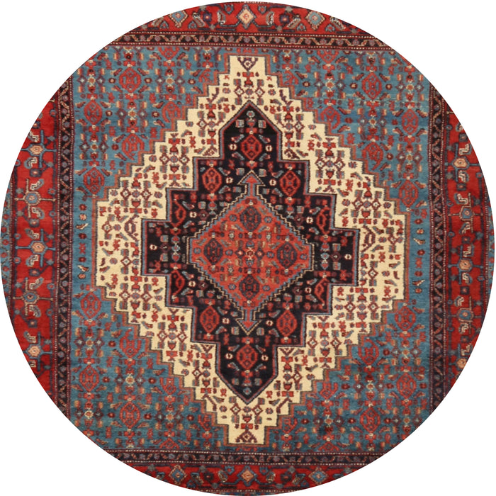 Round Traditional Dark Almond Brown Persian Rug, tr2233