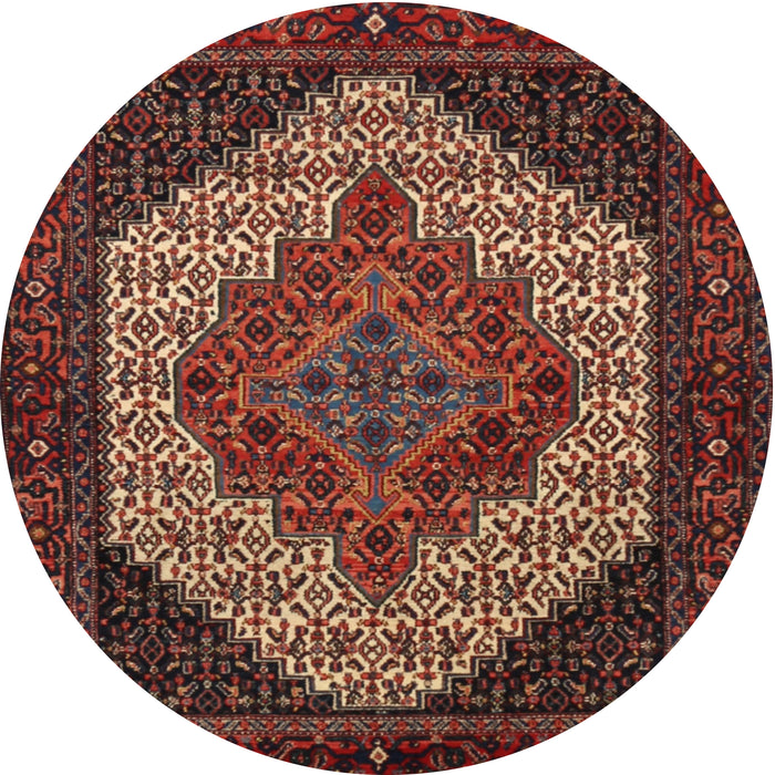 Round Traditional Saffron Red Persian Rug, tr2234