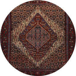 Square Machine Washable Traditional Sepia Brown Rug, wshtr2237