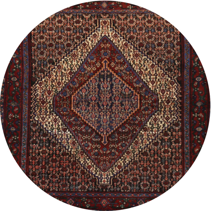 Round Traditional Reddish Brown Persian Rug, tr2237