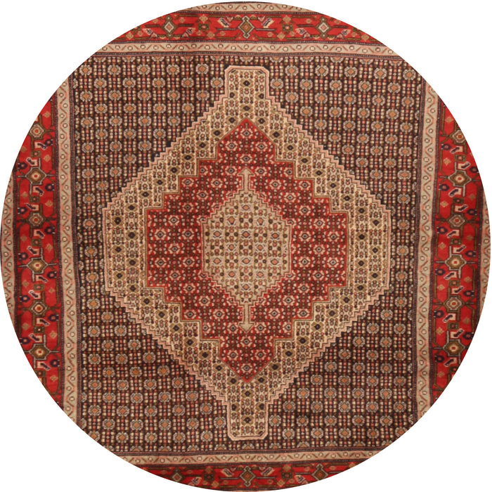Round Traditional Red Persian Rug, tr2238