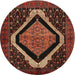 Round Traditional Deep Red Persian Rug, tr2239