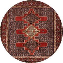 Square Machine Washable Traditional Saffron Red Rug, wshtr2242