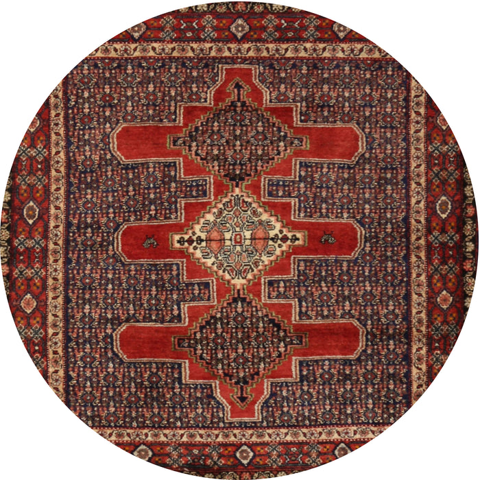 Square Machine Washable Traditional Saffron Red Rug, wshtr2242