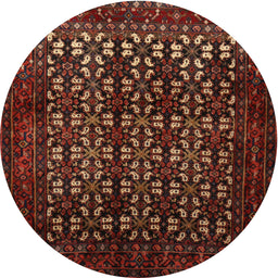 Square Machine Washable Traditional Dark Sienna Brown Rug, wshtr2243