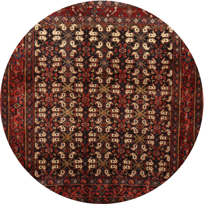 Square Machine Washable Traditional Dark Sienna Brown Rug, wshtr2243
