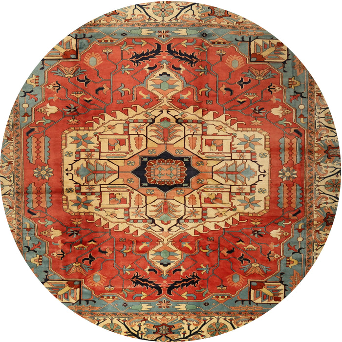 Round Traditional Brown Persian Rug, tr2244