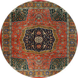 Square Machine Washable Traditional Brown Rug, wshtr2249