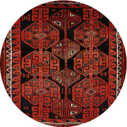 Square Machine Washable Traditional Tomato Red Rug, wshtr224