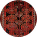 Round Traditional Red Persian Rug, tr224