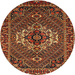 Square Machine Washable Traditional Saffron Red Rug, wshtr2251