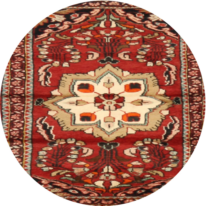 Round Traditional Red Persian Rug, tr2252
