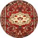 Square Machine Washable Traditional Tomato Red Rug, wshtr2252