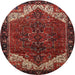 Round Traditional Sienna Brown Persian Rug, tr2254