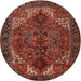 Round Traditional Gold Brown Persian Rug, tr2255