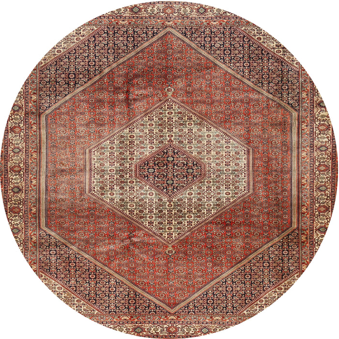 Round Traditional Red Persian Rug, tr2256