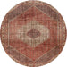 Square Machine Washable Traditional Tomato Red Rug, wshtr2256