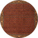 Round Traditional Red Persian Rug, tr2258