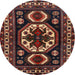 Round Traditional Brown Persian Rug, tr2259