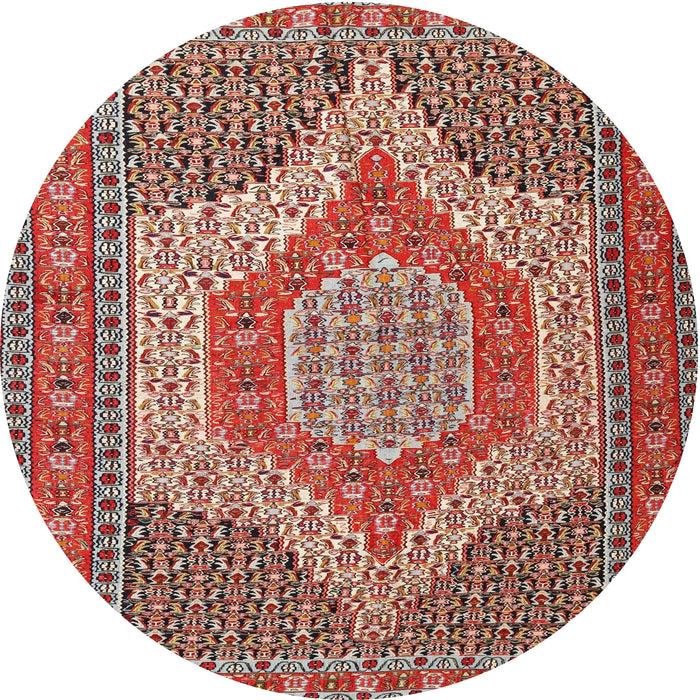 Square Machine Washable Traditional Tan Brown Rug, wshtr225