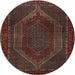 Round Traditional Brown Persian Rug, tr2260