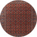 Square Machine Washable Traditional Brown Rug, wshtr2263