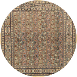 Square Machine Washable Traditional Sepia Brown Rug, wshtr2267