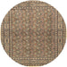 Square Machine Washable Traditional Sepia Brown Rug, wshtr2267