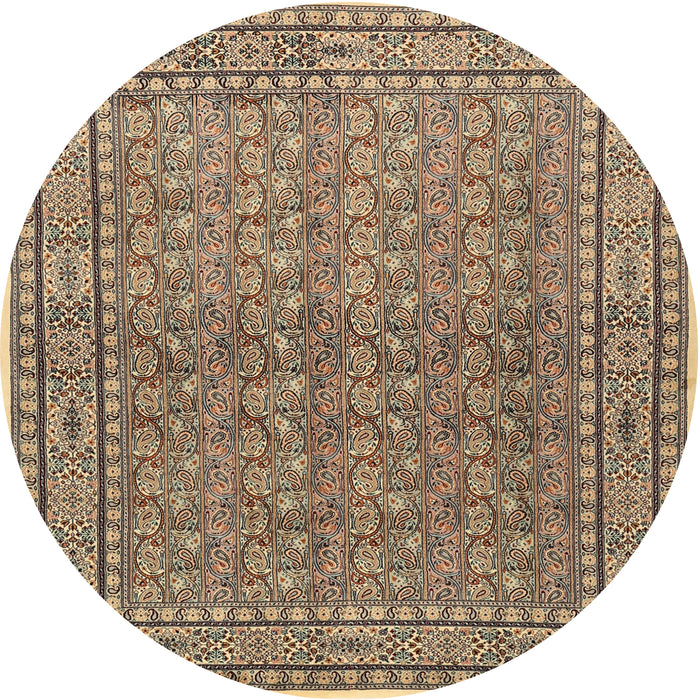 Round Traditional Reddish Brown Persian Rug, tr2267