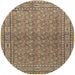 Round Traditional Reddish Brown Persian Rug, tr2267