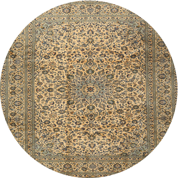 Round Traditional Reddish Brown Persian Rug, tr2270