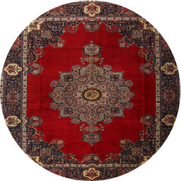 Square Machine Washable Traditional Brown Rug, wshtr2276