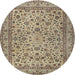 Round Traditional Coffee Brown Persian Rug, tr2277