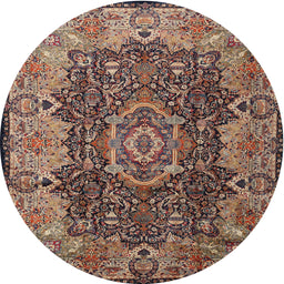 Square Machine Washable Traditional Camel Brown Rug, wshtr2278