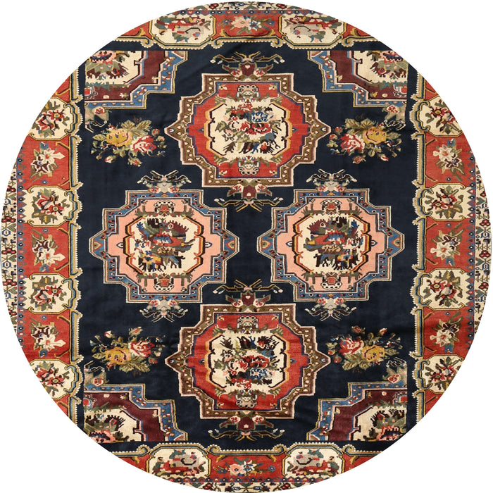 Round Traditional Camel Brown Persian Rug, tr2279