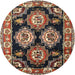 Round Traditional Camel Brown Persian Rug, tr2279