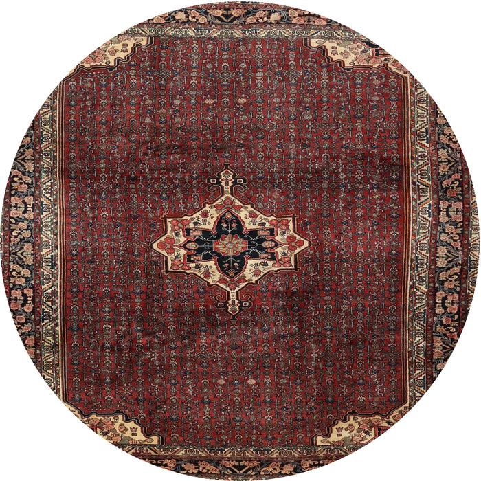 Round Traditional Deep Red Persian Rug, tr2280