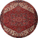 Square Machine Washable Traditional Tomato Red Rug, wshtr2285