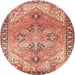 Round Traditional Red Persian Rug, tr2289