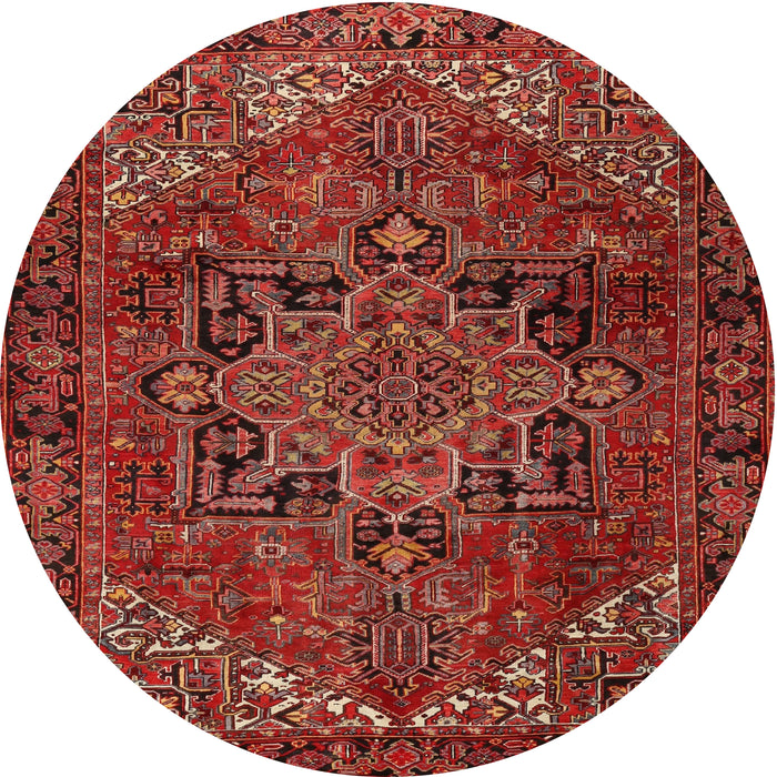 Round Traditional Red Persian Rug, tr2290